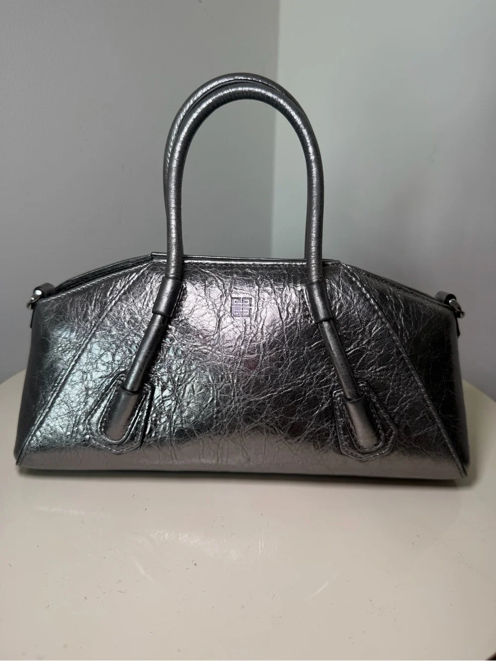 Givenchy Antigona Stretch Metallic Silver Mini